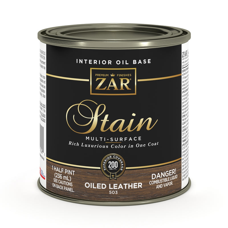 ZAR Interior Oil Base Stain, Oiled Leather, Half Pint manufacturer can