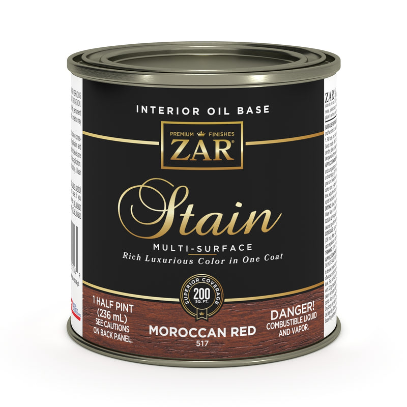 ZAR Interior Oil Base Stain, Moroccan Red, Half Pint manufacturer can