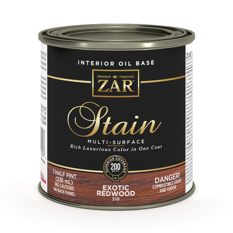 ZAR Interior Oil Base Stain, Exotic Redwood, Half Pint manufacturer can