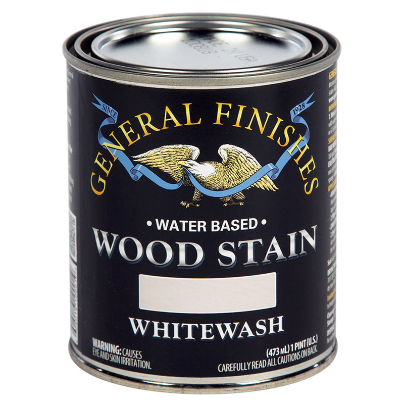 General Finishes Water-Based Wood Stain, Whitewash, Pint can