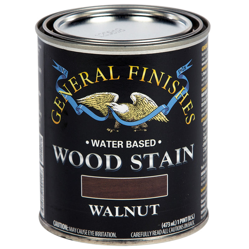 General Finishes Water-Based Wood Stain, Walnut, Pint can
