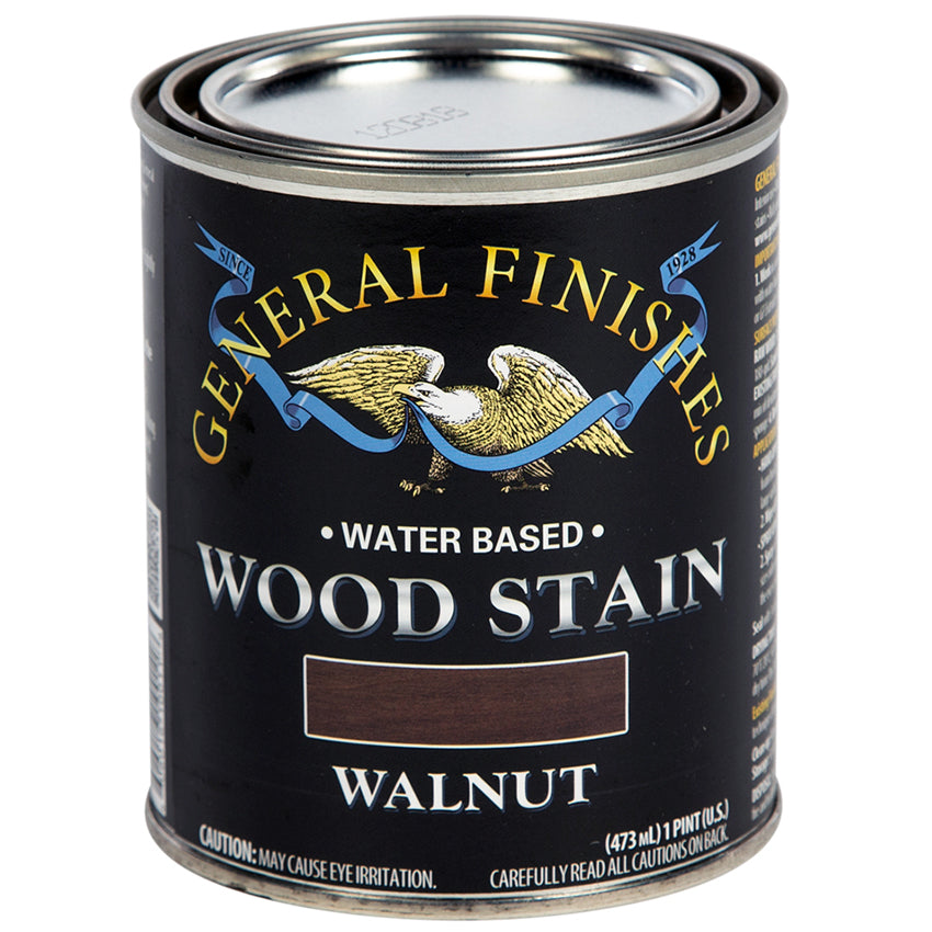 General Finishes Water-Based Wood Stain, Walnut, Pint can