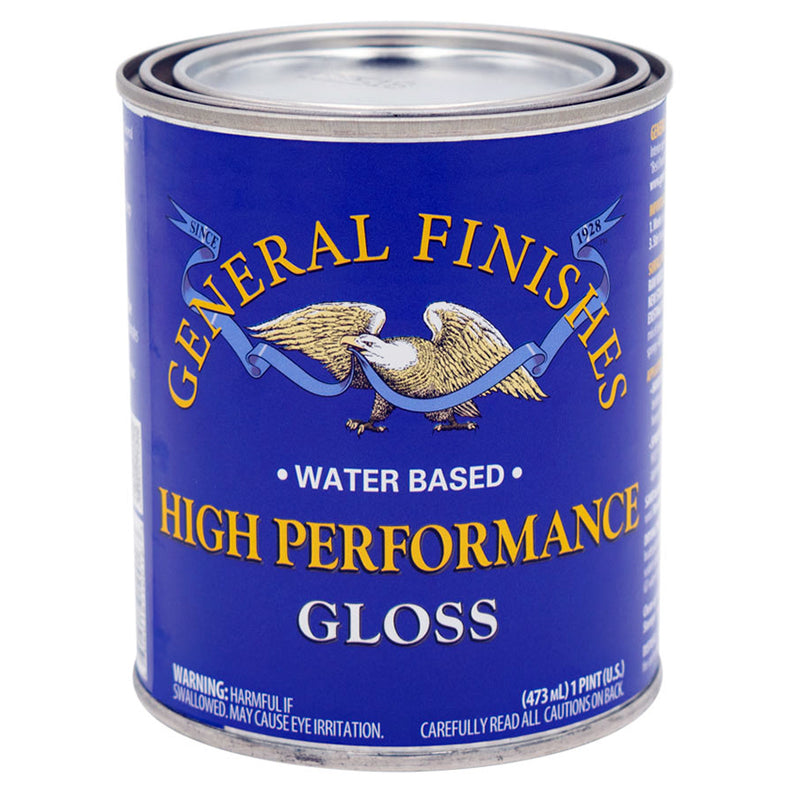 General Finishes High Performance Water-Based Topcoat, Gloss, Pint can