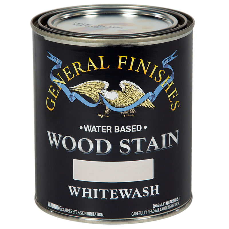 General Finishes Water-Based Wood Stain, Whitewash, Quart can