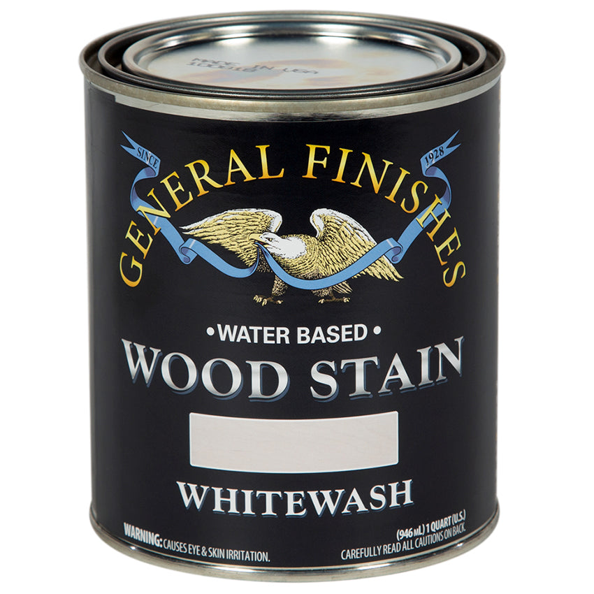 General Finishes Water-Based Wood Stain, Whitewash, Quart can