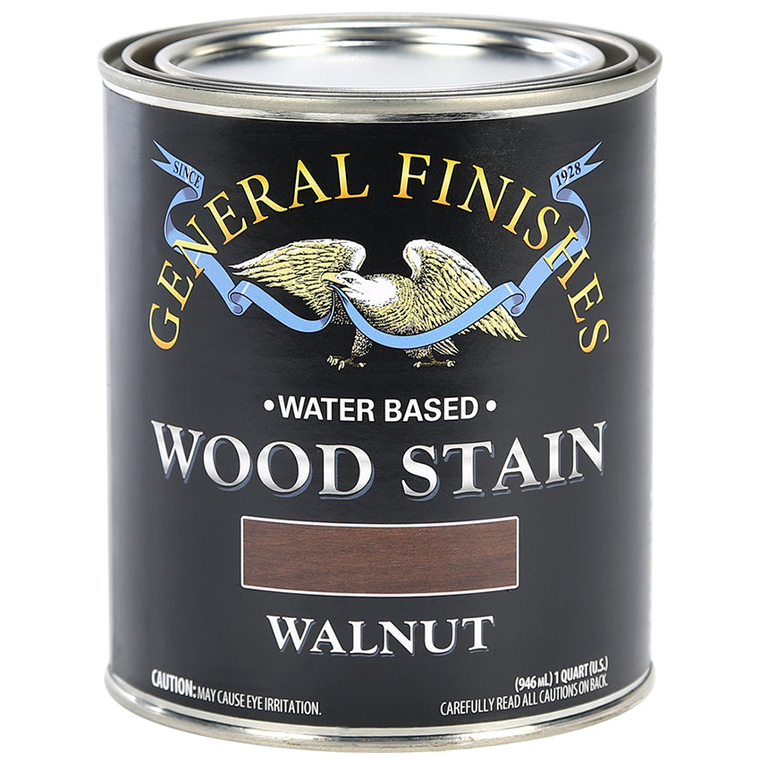 General Finishes Water-Based Wood Stain, Walnut, Quart can