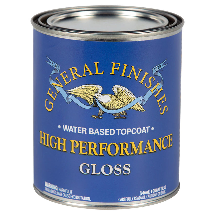 General Finishes High Performance Water-Based Topcoat, Gloss, Quart can