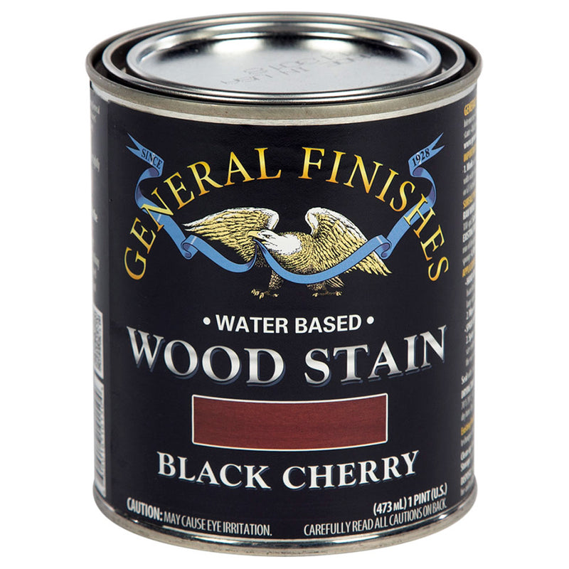 General Finishes Water-Based Wood Stain, Black Cherry, Pint can