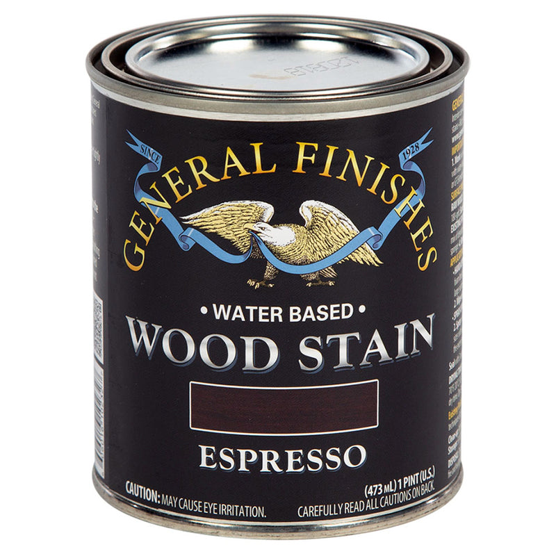 General Finishes Water-Based Wood Stain, Espresso, Pint can