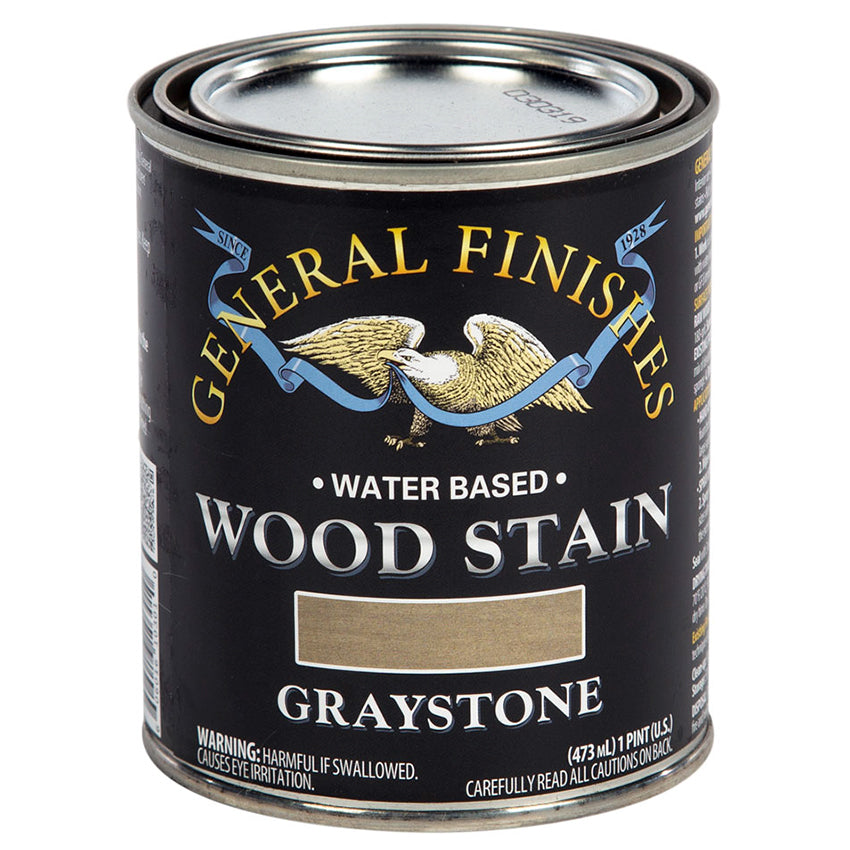 General Finishes Water-Based Wood Stain, Graystone, Pint can