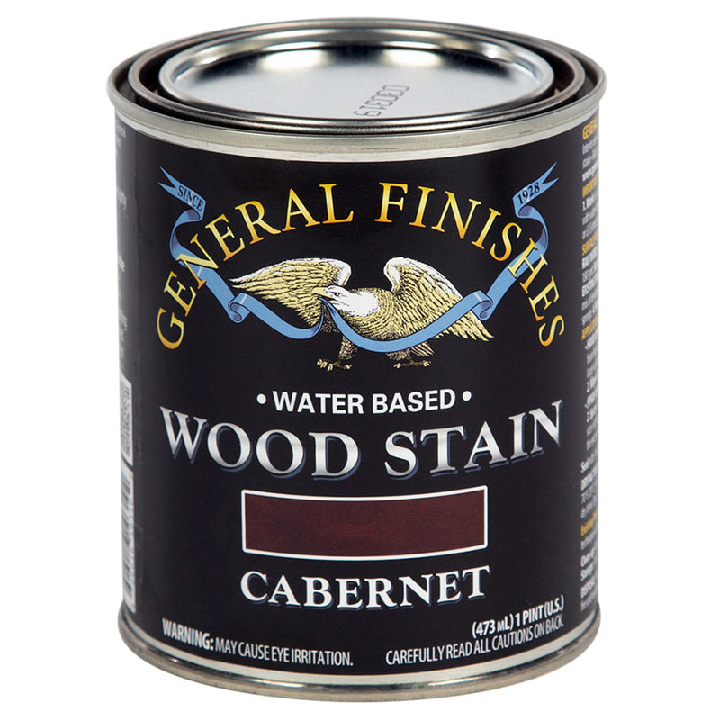 General Finishes Water-Based Wood Stain, Cabernet, Pint can