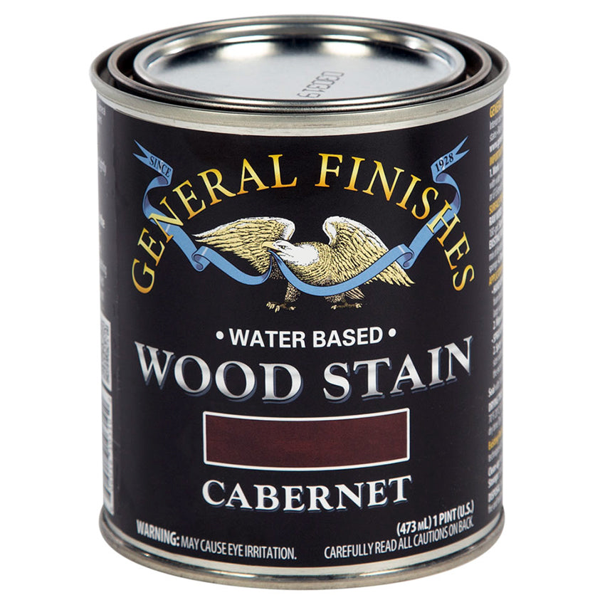 General Finishes Water-Based Wood Stain, Cabernet, Pint can