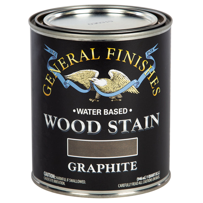 General Finishes Water-Based Wood Stain, Graphite, Quart can