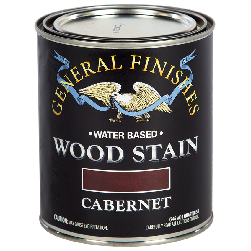 General Finishes Water-Based Wood Stain, Cabernet, Quart can