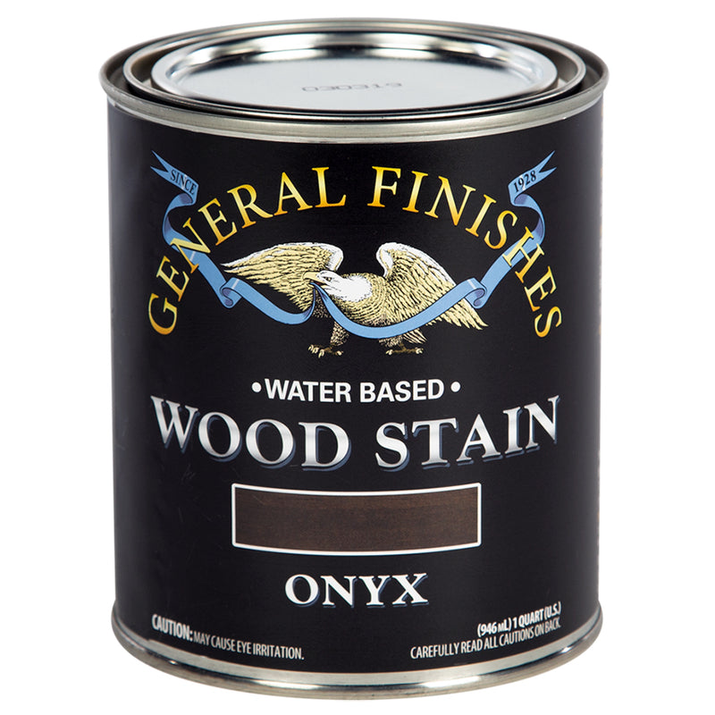 General Finishes Water-Based Wood Stain, Onyx, Quart can