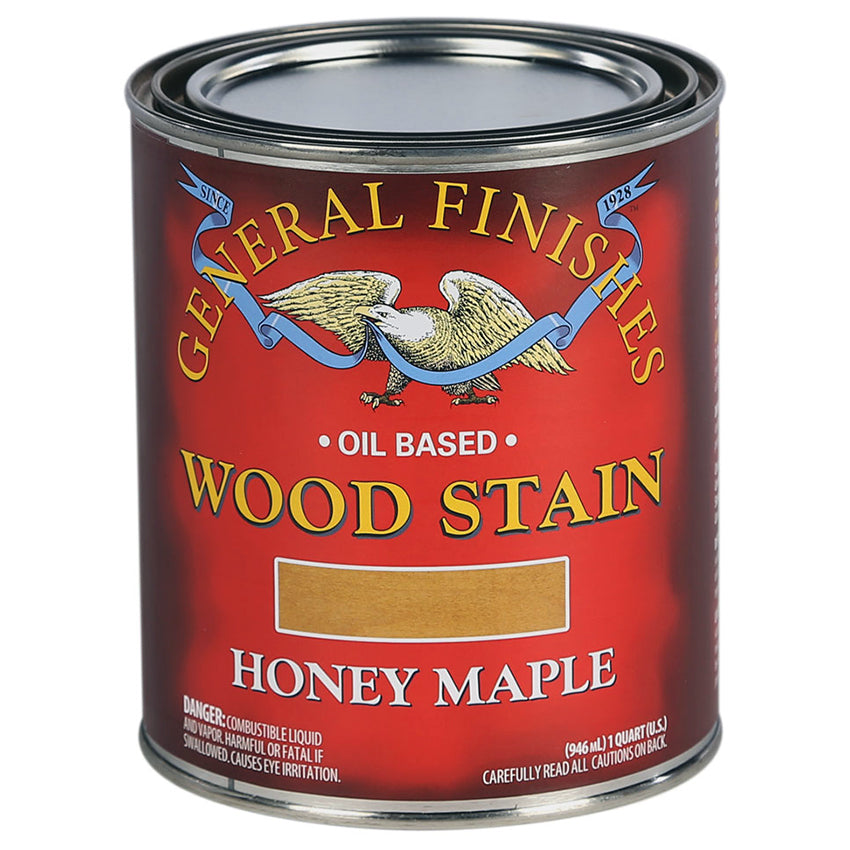 General Finishes Oil-Based Penetrating Stain Honey Maple quart can