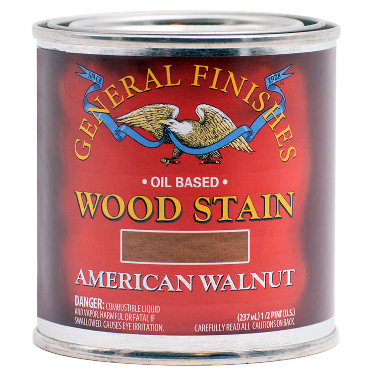 General Finishes OilBased Penetrating Stain American Walnut Pint Project Weekend DIY