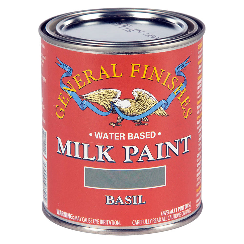 General Finishes Milk Paint in Basil Green, 1 pint can (PBA)