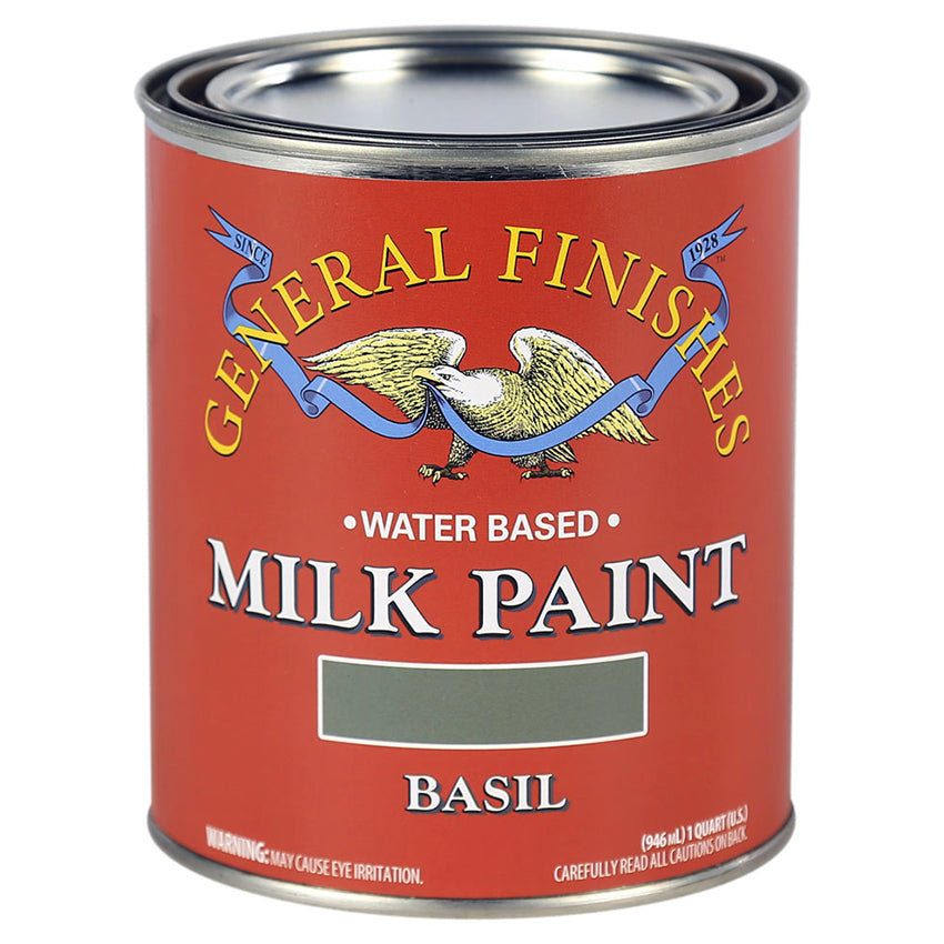 General Finishes Milk Paint in Basil Green, 1 quart can (QBA)