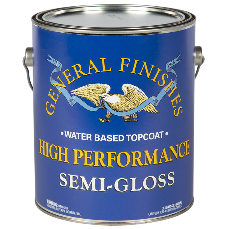 General Finishes High Performance Water-Based Topcoat, Semi-Gloss, Gallon can