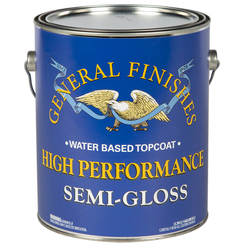 General Finishes High Performance Water-Based Topcoat, Semi-Gloss, Gallon can
