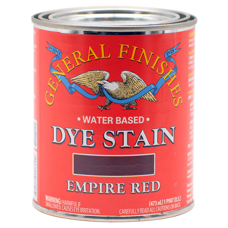 General Finishes Water-Based Dye Stain, Empire Red, Pint can