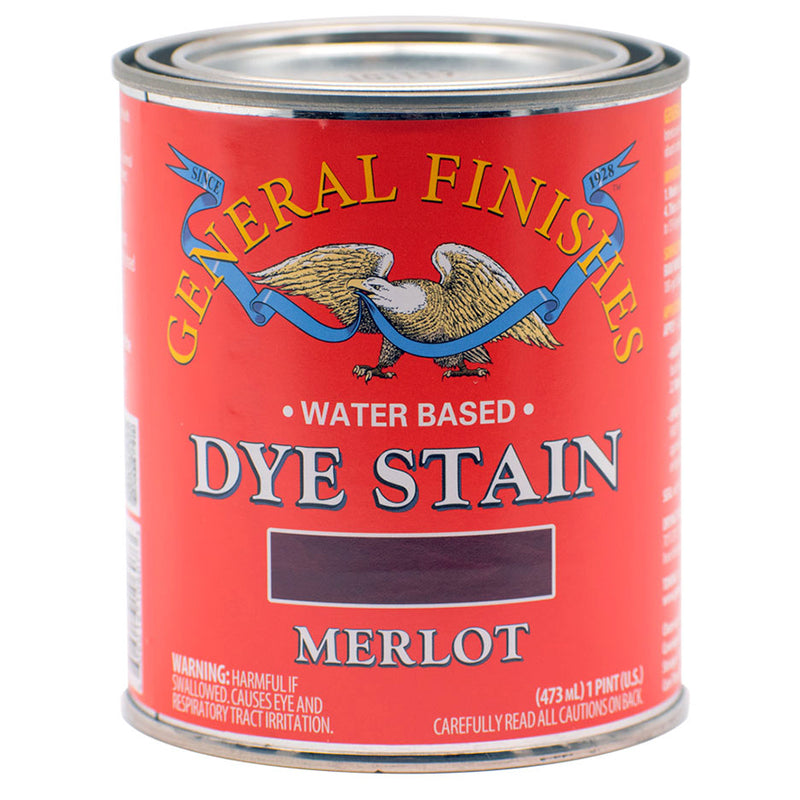 General Finishes Water-Based Dye Stain, Merlot, Pint can