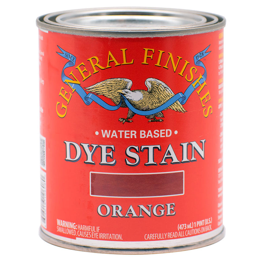 General Finishes Water-Based Dye Stain, Orange, Pint can