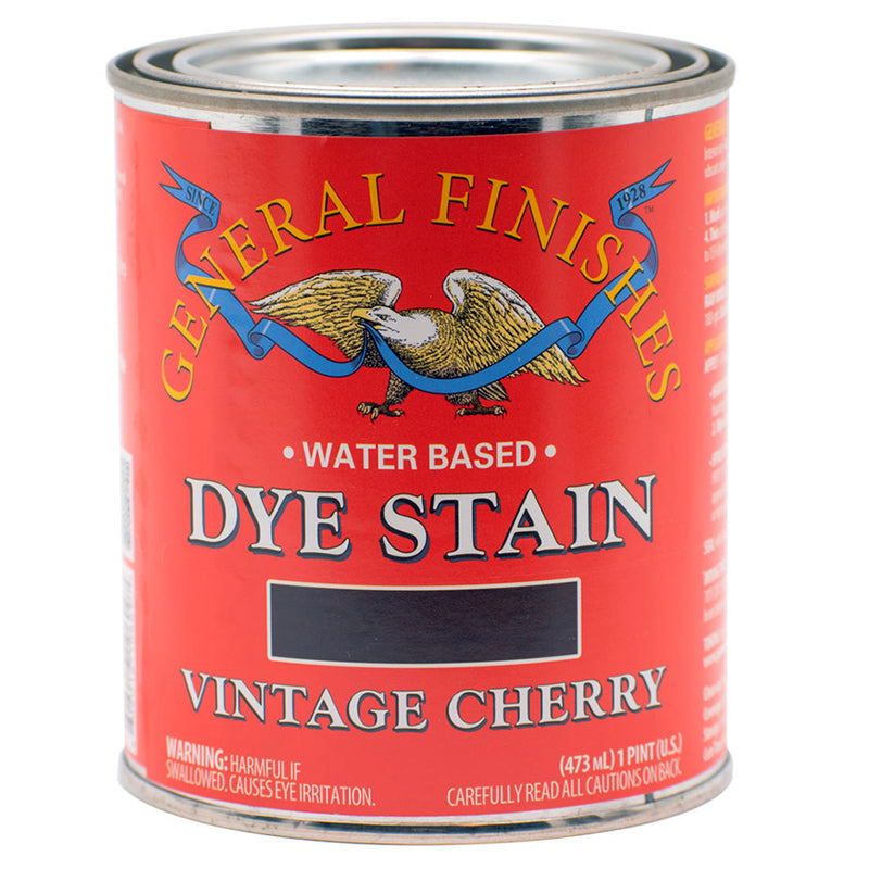 General Finishes Water-Based Dye Stain, Vintage Cherry, Pint can