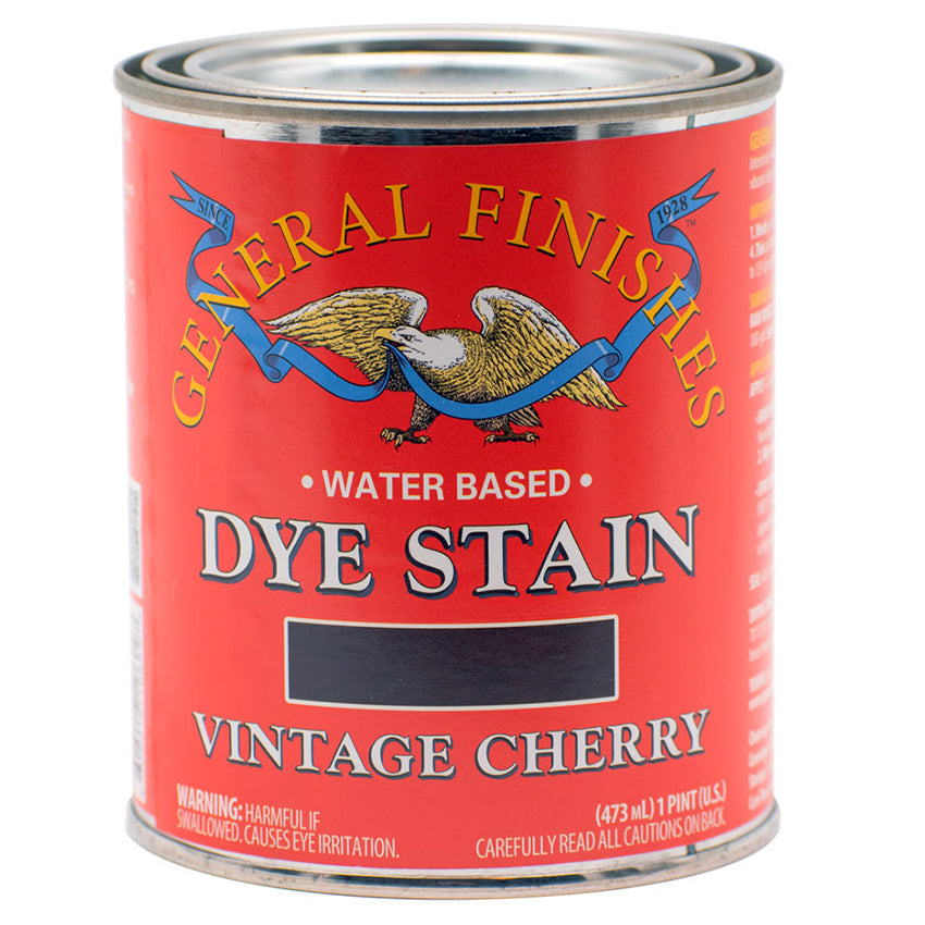 General Finishes Water-Based Dye Stain, Vintage Cherry, Pint can