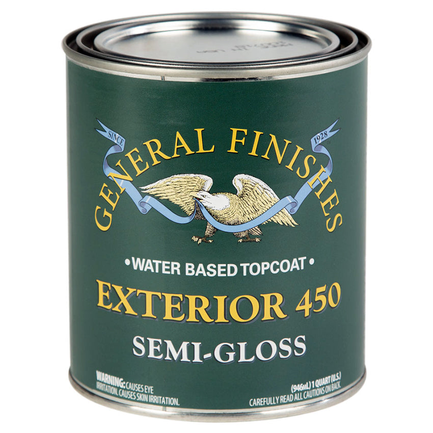 General Finishes Exterior 450 Clear Semi-Gloss quart can