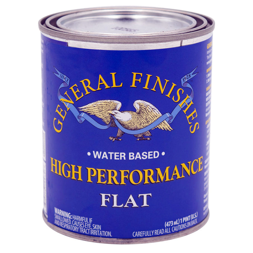 General Finishes High Performance Water-Based Topcoat, Flat, Pint can