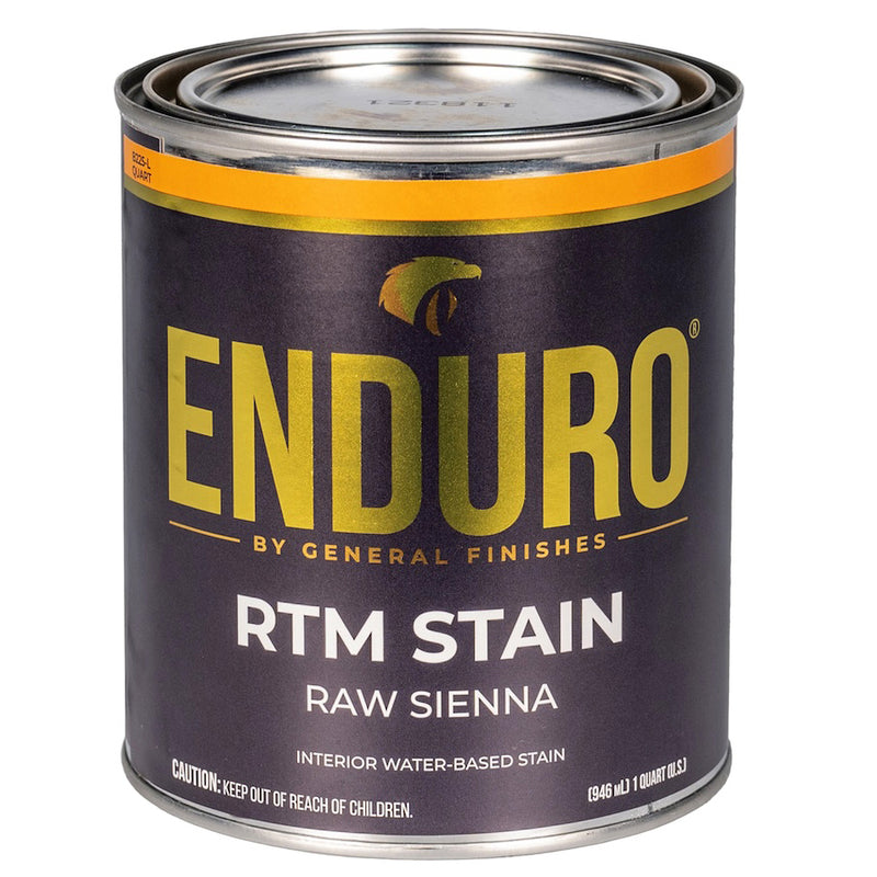 General Finishes Enduro RTM Water-Based Stain, Raw Sienna, Quart