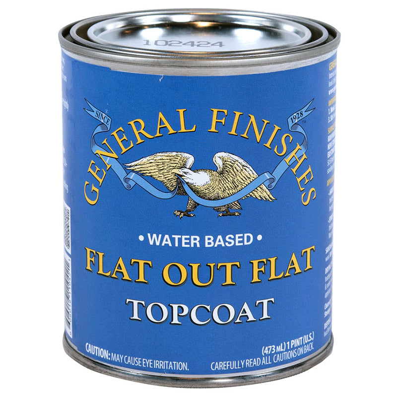 General Finishes Flat Out Topcoat, Clear, Very Flat, Pint