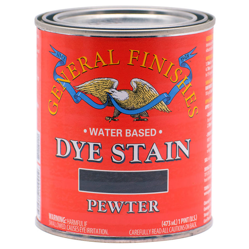General Finishes Water-Based Dye Stain, Pewter, Pint can