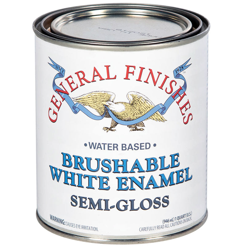 General Finishes Brushable White Enamel SemiGloss Quart Project Weekend DIY