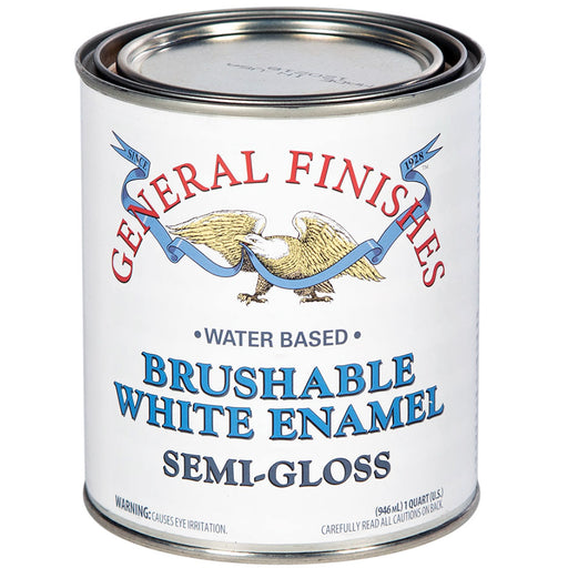 General Finishes Brushable White Enamel SemiGloss Quart Project Weekend DIY