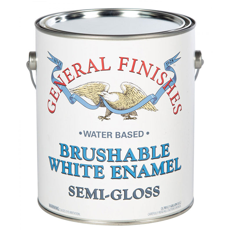 General Finishes BrushOn White Enamel SemiGloss Gallon Project Weekend DIY