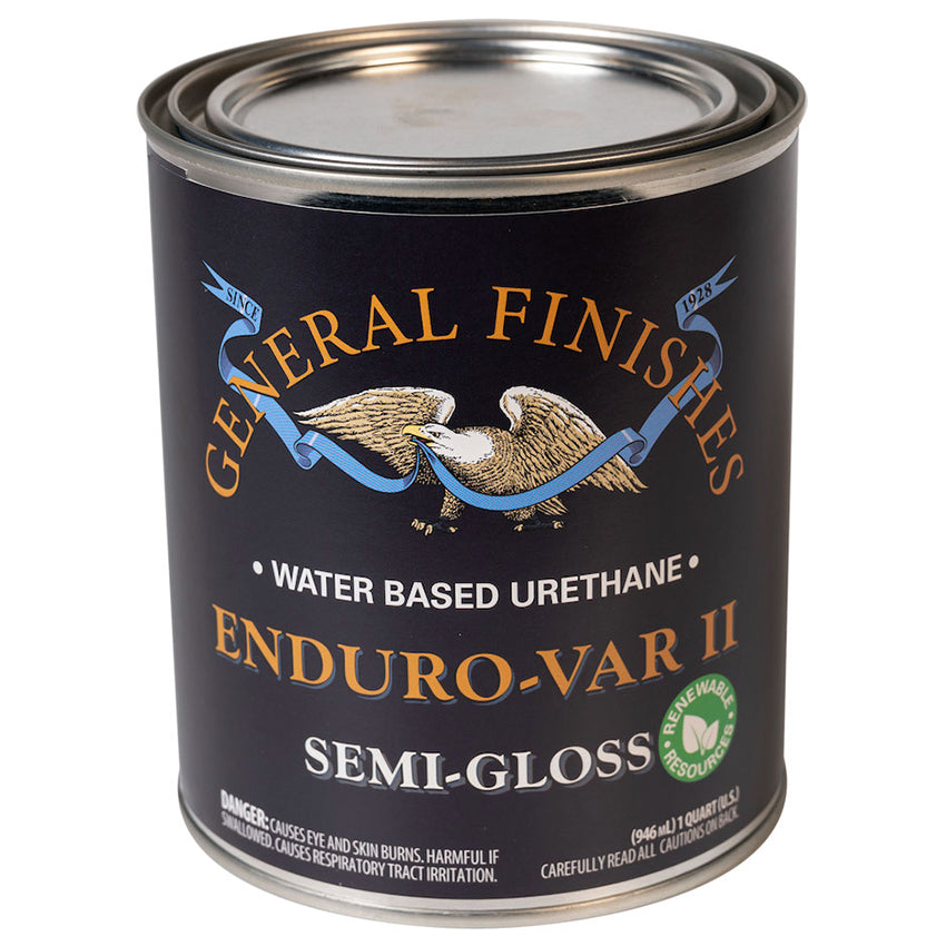 General Finishes Enduro-Var II Topcoat, Amber, Semi-Gloss, Quart
