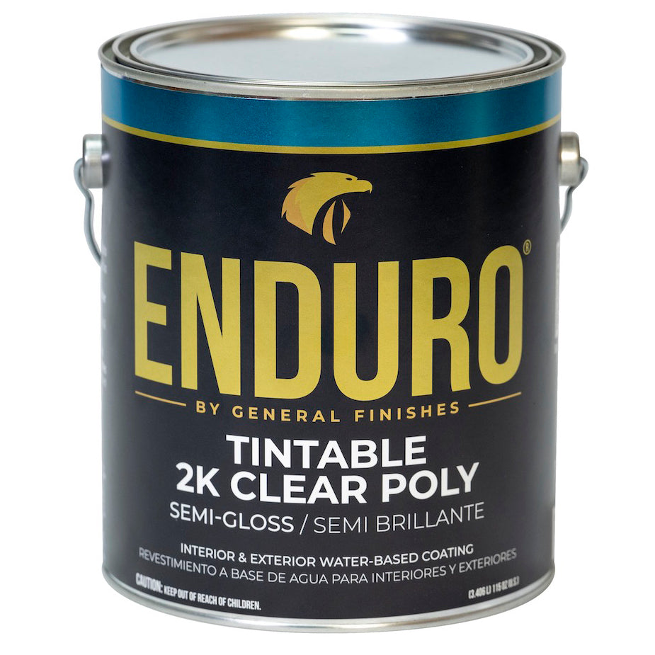 General Finishes Enduro 2K Clear Poly Tint Base, Semi-Gloss, Gallon