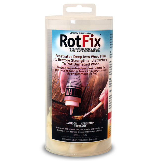 System Three Rot Fix Epoxy Wood Sealer, Brown, 3 oz