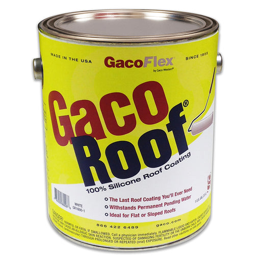 GacoRoof GR16 Series Silicone Roof Coating, White, Gallon