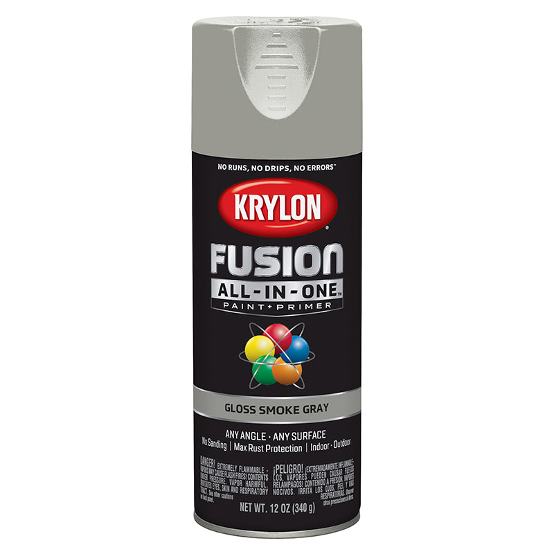 Krylon Fusion All in One Spray Paint Smoke Gray () 12 oz Project Weekend DIY