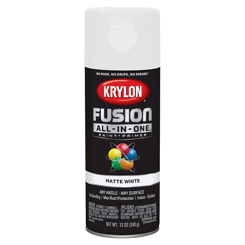 Krylon Fusion All-in-One Spray Paint - White (12 oz) by Krylon | LCB Paint & Supply