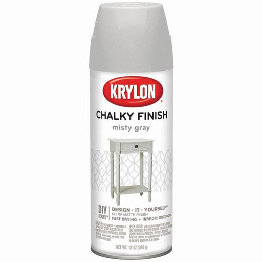 Krylon Chalky Finish Paint Spray, Misty Gray, 12 oz