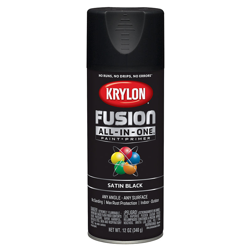 Krylon Fusion All-in-One Spray Paint - Black (12 oz) by Krylon | LCB Paint & Supply