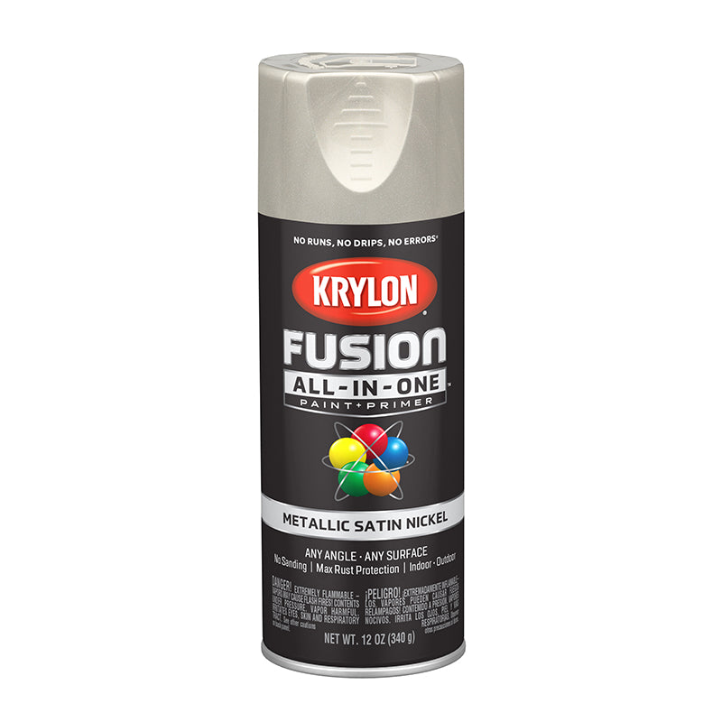 Krylon Fusion All-in-One Spray Paint - Nickel (12 oz) by Krylon | LCB Paint & Supply