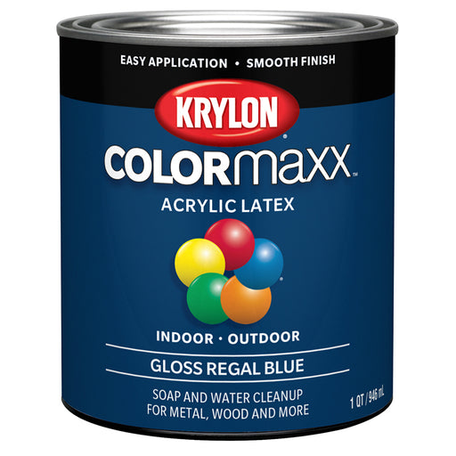Krylon COLORmaxx Brush-On Paint, Regal Blue, Gloss, Quart