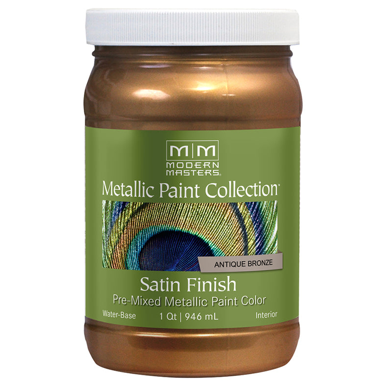 Modern Masters Satin Metallic Paint, listed Antique Bronze, Quart package reference