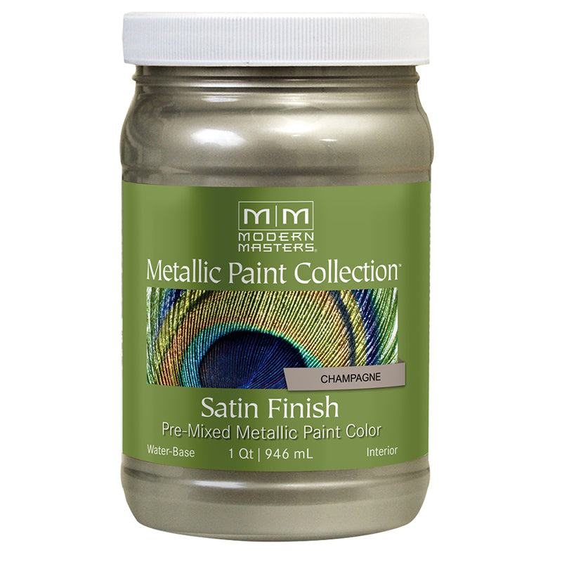 Modern Masters Satin Metallic Paint, listed Champagne, Quart package reference
